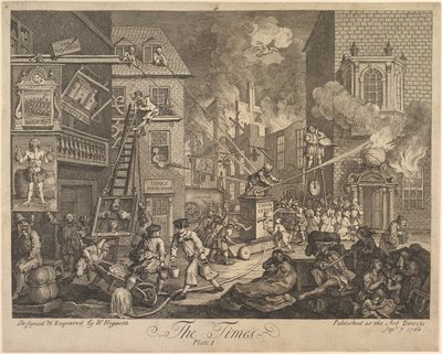 The Times, lámina 1 de William Hogarth