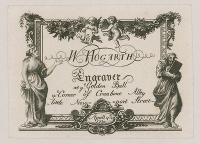 Tarjeta comercial para W Hogarth de William Hogarth