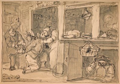 Dibujo no utilizado para Industria y Ociosidad de William Hogarth