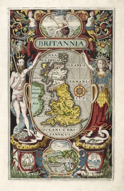Frontispicio de Britannia, de William Camden, pub. 1607 de William Hole