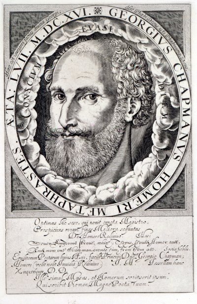 Retrato de George Chapman (c.1559-1634) c.1609-10 de William Hole