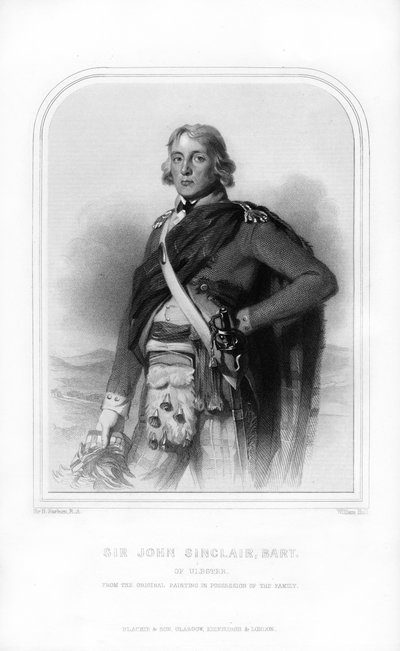 Sir John Sinclair de Ulbster, político, abogado y reformador agrícola escocés, 1870 de William Holl
