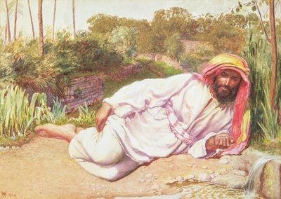 Árabe Descansando junto a un Arroyo, 1854 de William Holman Hunt