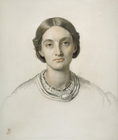 Fanny Holman Hunt (tiza roja y negra) de William Holman Hunt