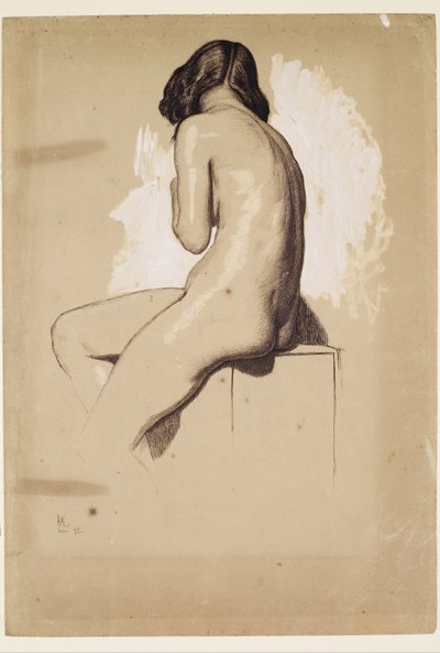 Desnudo femenino - Estudio desde atrás de William Holman Hunt