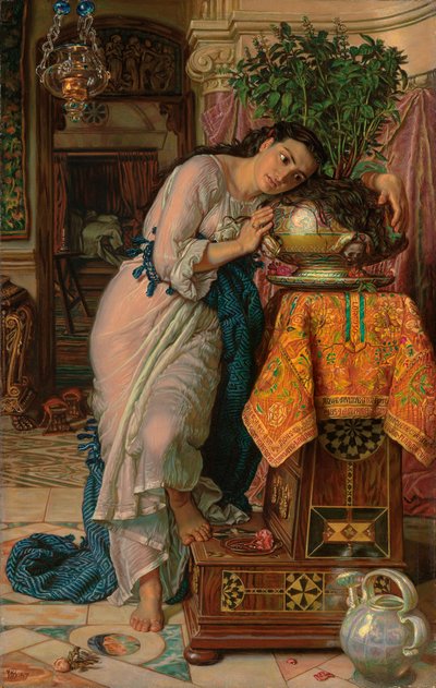 Isabela y la maceta de albahaca, 1867 de William Holman Hunt