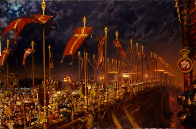Puente de Londres en la noche del matrimonio del Príncipe y la Princesa de Gales de William Holman Hunt