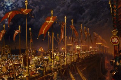 Puente de Londres en la Noche del Matrimonio del Príncipe y la Princesa de Gales, 1863-6 de William Holman Hunt
