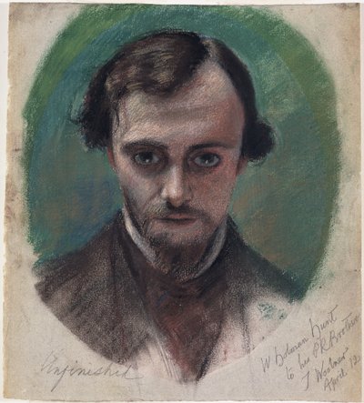 Retrato de Dante Gabriel Rossetti (1828-82) 1853 (pastel y tizas de color sobre papel) de William Holman Hunt