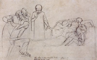 Estudios para las figuras del Doctor, Dolientes y Minerva, 1846 de William Holman Hunt