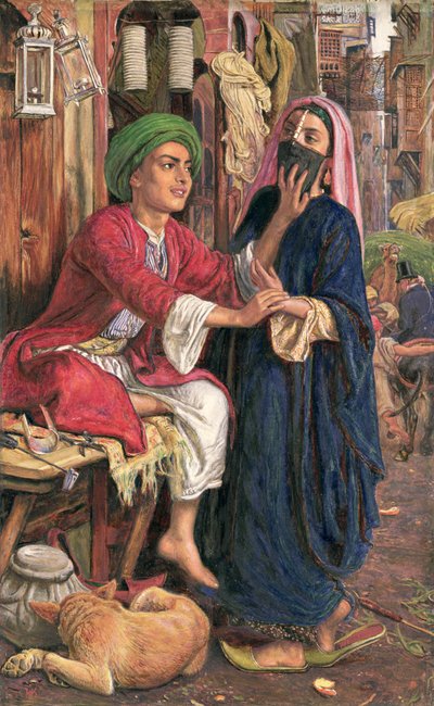 El cortejo del farolero, c.1854-60 (óleo sobre tabla) de William Holman Hunt