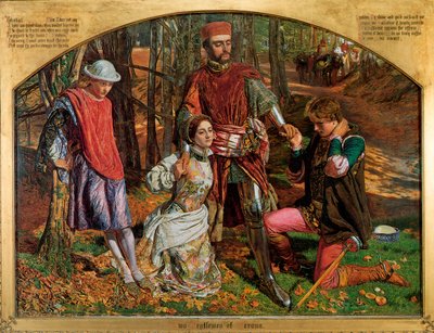 Valentín rescatando a Silvia de Proteo de William Holman Hunt