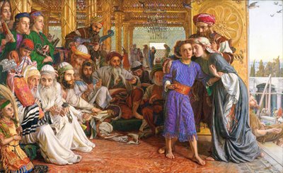 descubrimiento del Sabor en el templo de William Holman Hunt