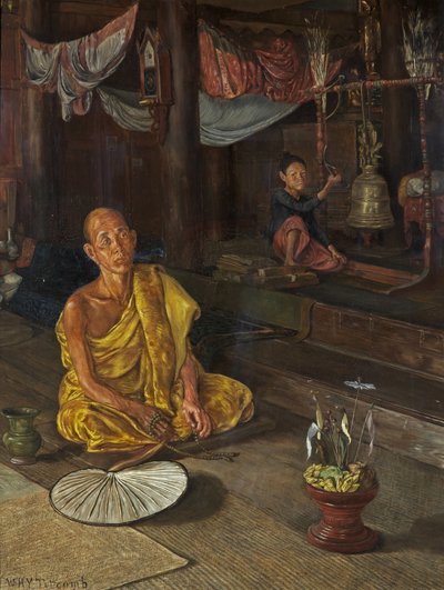 Un Sacerdote Birmano - La Llamada a la Oración de William Holt Yates Titcomb