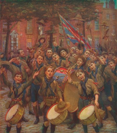 Vitoreando al Jefe Scout, c1914 1928 de William Holt Yates Titcomb