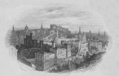 Edimburgo Desde la Colina Calton, principios-mediados del siglo XIX de William Home Lizars