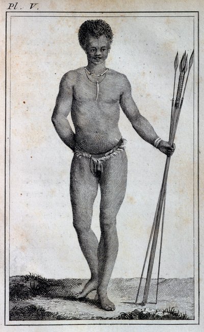 Hombre Khoikhoi (Hotentote), de Viajes de Le Vaillant al interior de África por el Cabo de Buena Esperanza, en los años 1783 de William Home Lizars