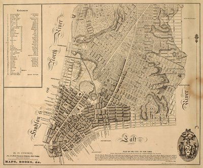 Plano de la Ciudad de Nueva York [hasta la calle 31 Este], 1817 de William Hooker