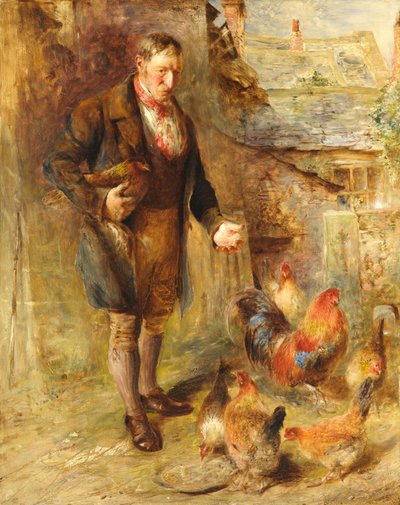 Autorretrato a los 38 años con gallinas de William Huggins