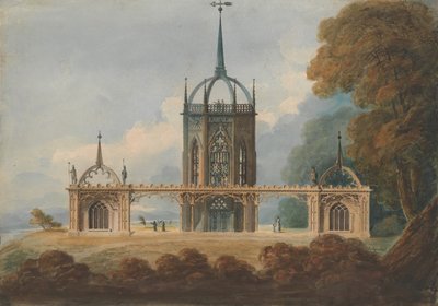 Diseño para un Belle Vue gótico de William Hurst Ashpitel