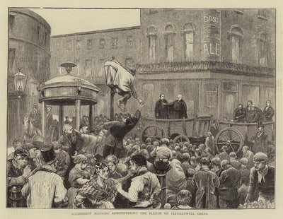 El Arzobispo Manning administrando el Compromiso en Clerkenwell Green de William III Bromley