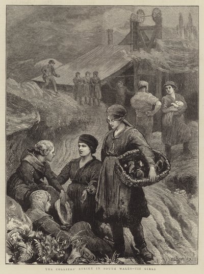 La huelga de los mineros en Gales del Sur, chicas de la mina de William III Bromley