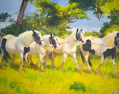 Sobre la pista (óleo sobre tabla) de William Ireland