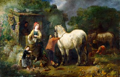 The Old Carthorse (óleo sobre lienzo) de William J. Perry