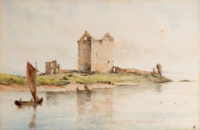 Broughty Castle en 1850, c.1850 (acuarela) de William J. Renny