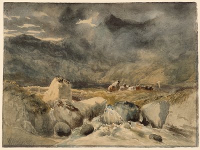 Moel Siabod, Norte de Gales (Acuarela) de William James (after) Muller