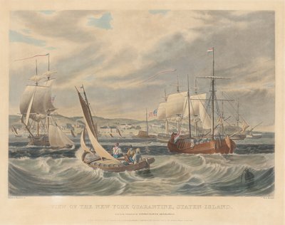 Vista de la cuarentena de Nueva York, Staten Island de William James Bennett