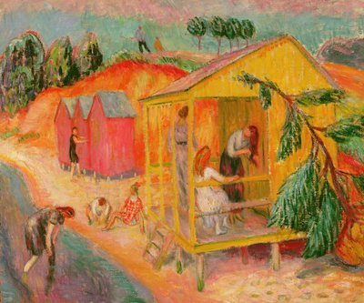 Casas de baños (óleo sobre lienzo) de William James Glackens