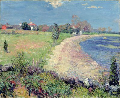 Playa curvada, Nueva Inglaterra de William James Glackens