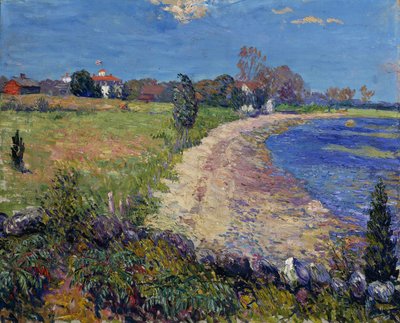 Playa curva, Nueva Inglaterra de William James Glackens
