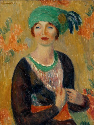Chica en turbante verde de William James Glackens