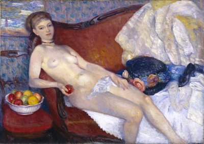 Niña con manzana de William James Glackens