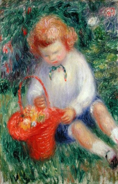 Lenna con una Cesta de Flores de William James Glackens