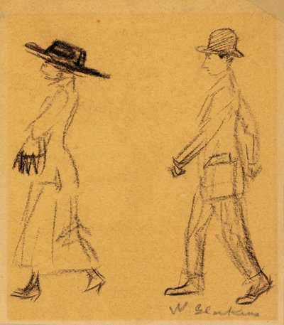 hombre siguiendo a mujer de William James Glackens