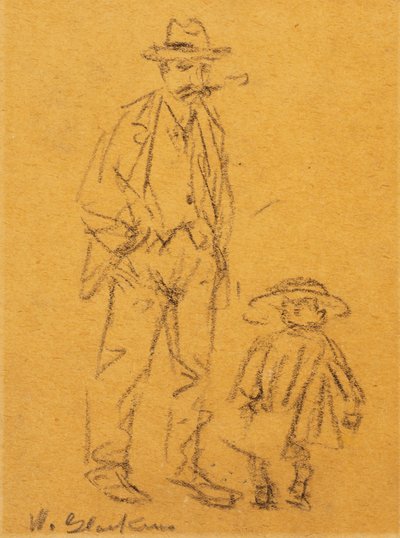 hombre con niño de William James Glackens