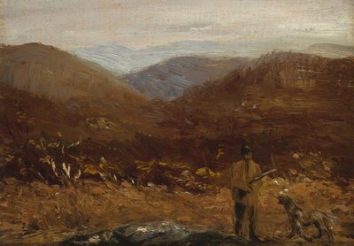 Hombre con perro El cazador de William James Glackens