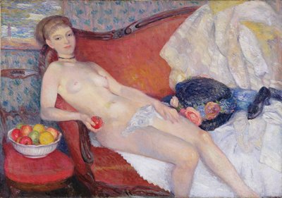 Desnudo con Manzana de William James Glackens