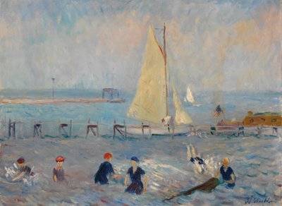 Seascape con seis bañistas, Bellport de William James Glackens
