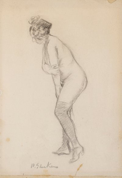 Mujer desnuda de pie de William James Glackens