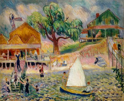 La cabaña verde de la playa, Bellport, Long Island, c.1911-1916 de William James Glackens