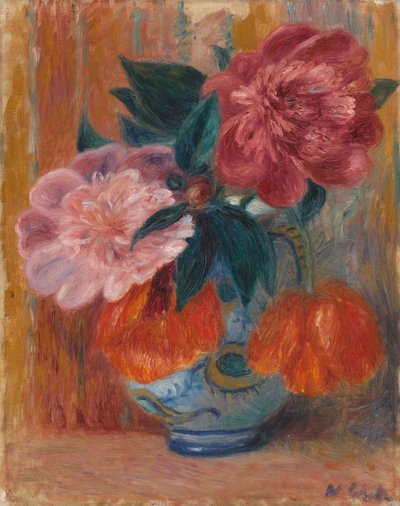 Tulipanes y Peonias en Jarra de William James Glackens