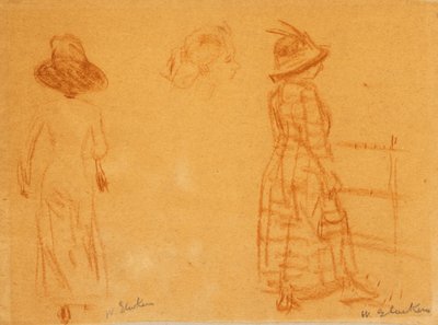 dos mujeres y cabeza de mujer de William James Glackens