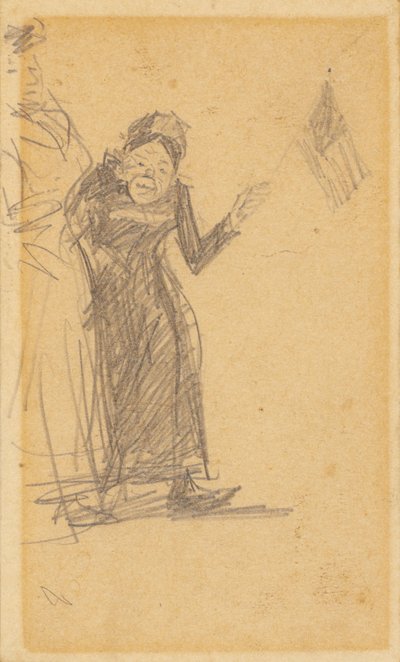 Mujer ondeando bandera de William James Glackens