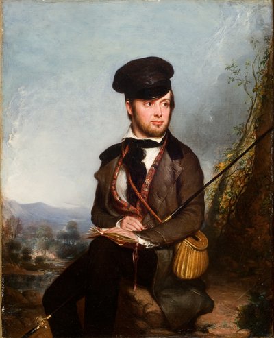 El pescador (Retrato de Charles Lanman) 1846 (Óleo sobre lienzo) de William James Hubard