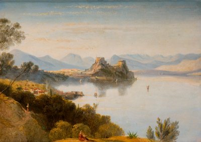 Montañas albanesas con Corfú en la distancia de William James Linton