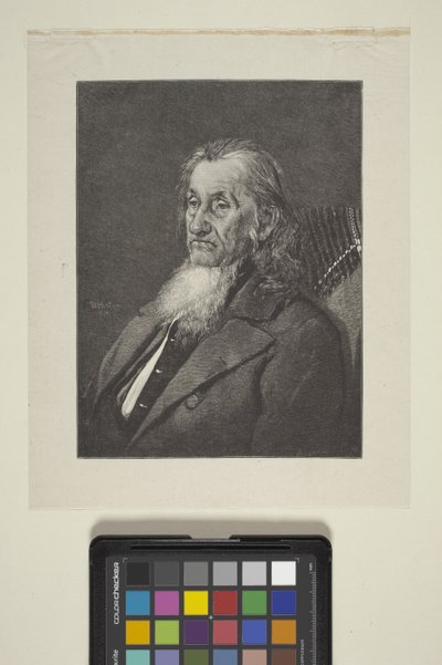 Retrato de Allan Wardner (tinta, pluma, lápiz) de William James Linton